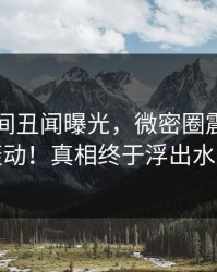 网红夜间丑闻曝光，微密圈震动全网轰动！真相终于浮出水面