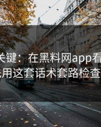 小众却关键：在黑料网app看黑料前：先用这套话术套路检查法