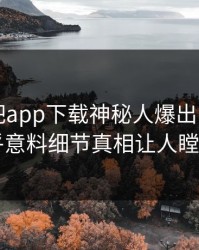 刚刚杏吧app下载神秘人爆出内幕，出乎意料细节真相让人瞠目